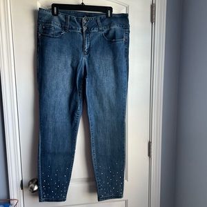 Thalia Sodi Pearl Detail Skinny Jeans Size 14
